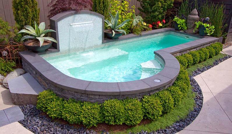 desain kolam renang with mini garden